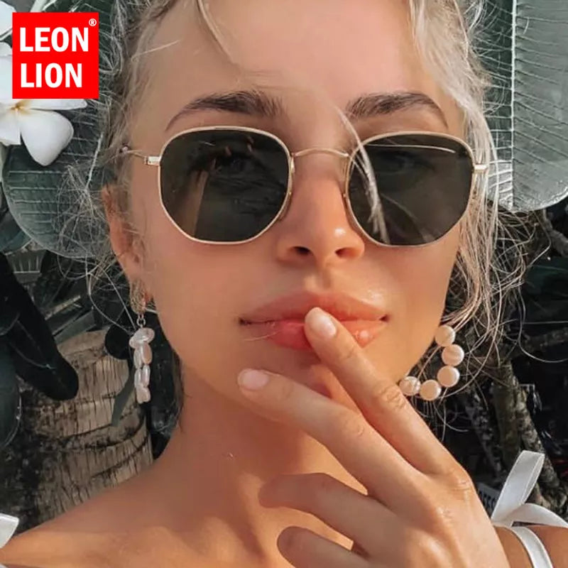 LeonLion 2023 Metal Classic Vintage Women Sunglasses Luxury Brand Design Glasses Female Driving Eyewear Oculos De Sol Masculino